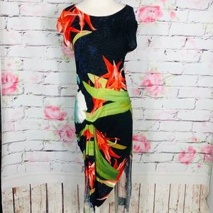 Young fabulous & broke tropical floral midi dress